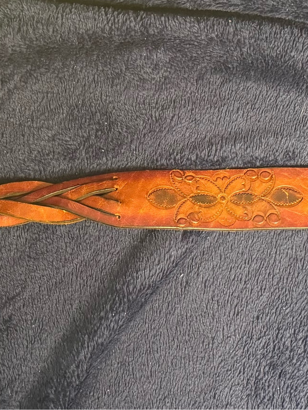 Handcrafted Brown Tooled Leather Women’s Belt